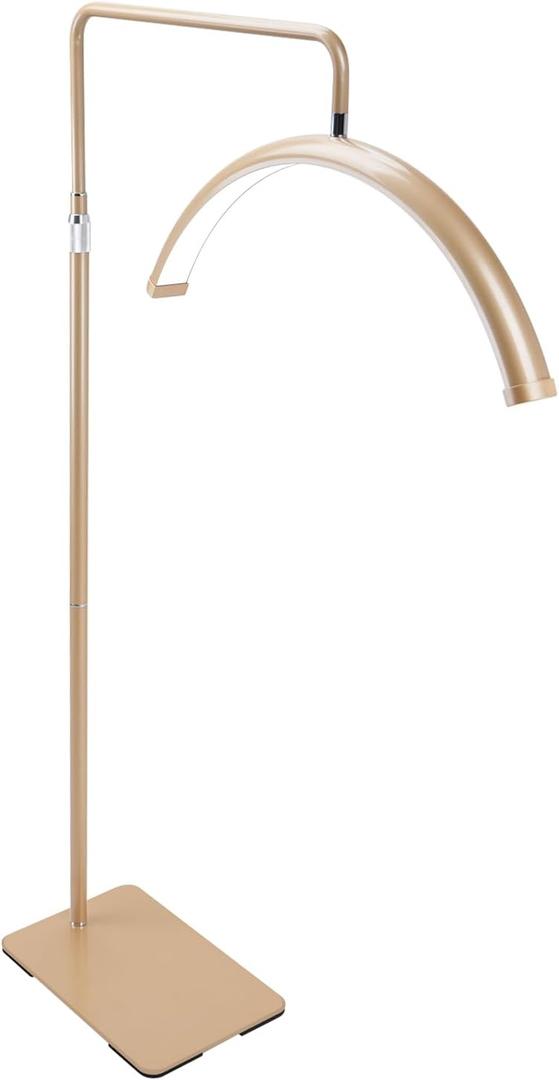 Eyelash Lamp - Dimmable LED Floor Lamp Lash Light for Eyelash Extensions, Salon SPA, Esthetician, Tattoo Artists - Rotating Half-Moon Head, Shadowless Lighting, Adjustable Brightness (Gold) (23 Inch- Gold)