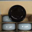 LeRatio Ceramic Dinnerware Sets for 6,Porcelain Plates and Bowls Sets,Handmade Reactive Glaze Dishes Set,Chip Resistant and Scratch Resistant | Oven&Dishwasher & Microwave Safe-Gray White(18PCS)