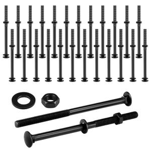 Zonon 24 Sets 1/2 x 8 Inch Black Carriage Bolt Kit Galvanized Carriage Bolt Set Includes Rust Resistance Washers and Nuts for Fastening Accessories