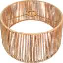 Hanging Pendant Lamp Shade(12.6"×6.7"), Boho Rattan Lampshade, Hand-woven Wicker Light Shade for Floor Lamps, Table Lamps, Wall Sconces