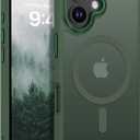 BENTOBEN Magnetic for iPhone 16 Case [Compatible with Magsafe] Translucent Matte Phone Case iPhone 16 Slim Thin Shockproof Women Men Girls Boys Protective Cover Cases for iPhone 16 6.1", Forest Green