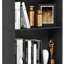 Furinno Jaya Book Shelf, 5-Tier Bookshelf, Bookcase with Adjustable Shelves, 9.5 x 24.5 x 71.2, for Organization and Storage, for Living Room, Bedroom, Home Office, Blackwood