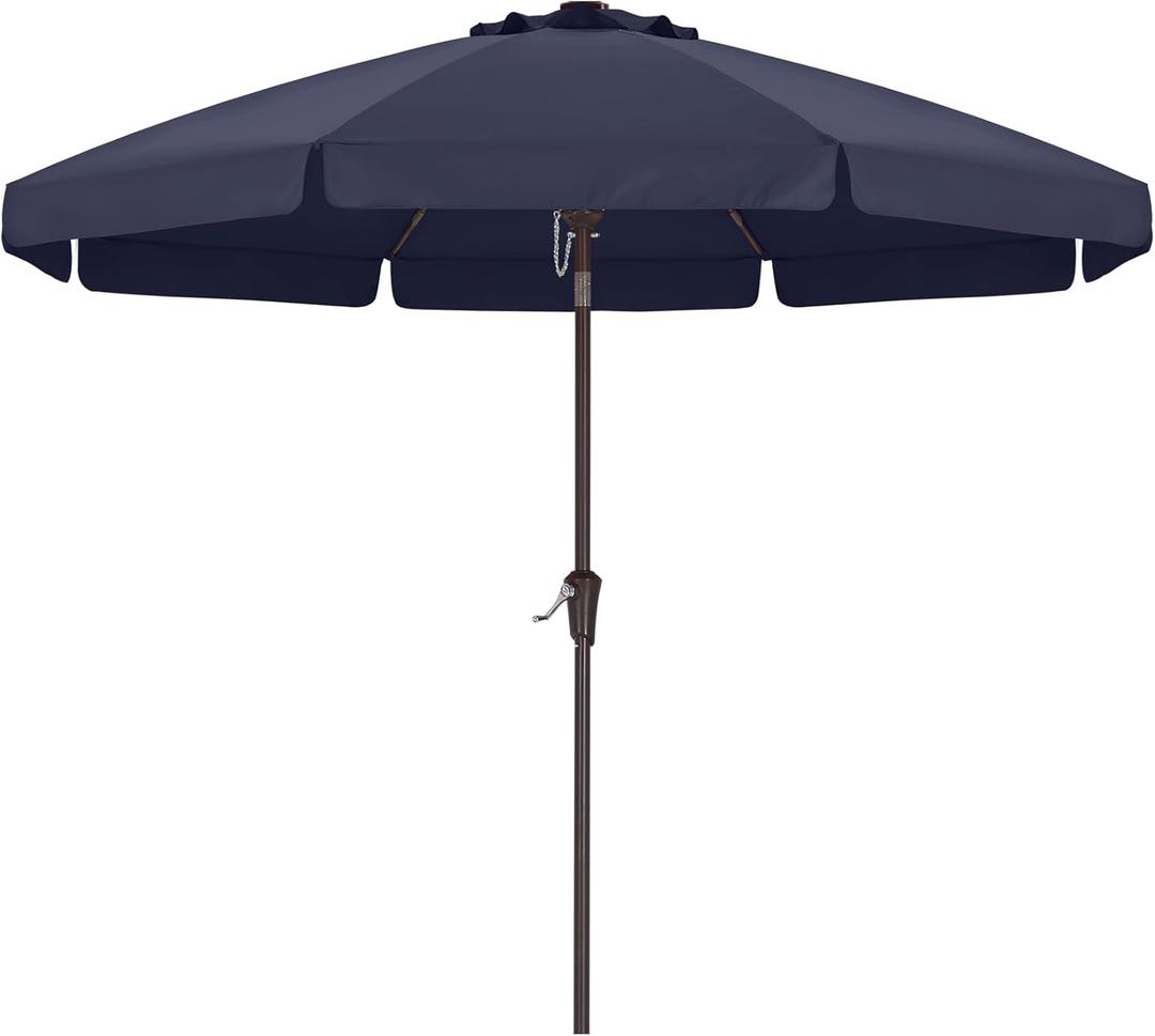 ABCCANOPY 9ft Scalloped Patio Umbrella, Outdoor Table Umbrella with Tilt and Crank, Fiberglass Ribs Deck Umbrella for Patio, Pool, Garden, Picnic (Navy Blue)