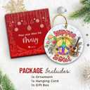 10 x Hippie Christmas Ornaments 2025, Hippie Gifts for Women, Men, Friends, Family - Peace Sign Ornaments for Tree Decorations, Ceramic Boho Christmas Ornaments - Boho Xmas Party Favors