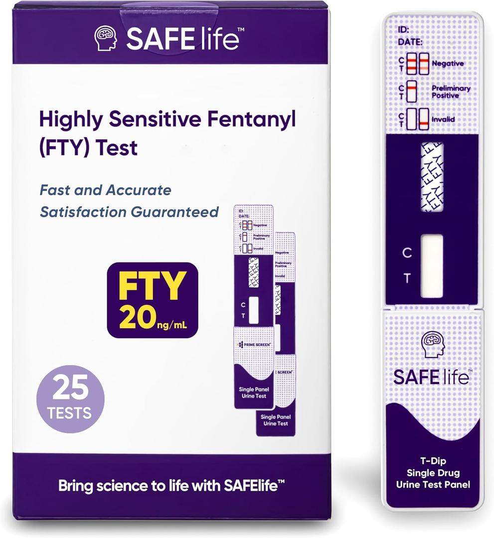 SAFE LIFE[25 Pack] FTY Single Panel Urine TestRapid Test Result in 5 Mins, Synthetic OPI Detecting Drug Testing Card, Cut-Off 20 ng/ml, Highly Sensitive Drug Test kit (25)
