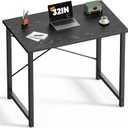 DUMOS 31 Inch Small Computer Desk for Home Office, Modern Study Writing Work Table Simple Style for Bedroom with X-Shaped ReInchforcement, Black, 32 Inch