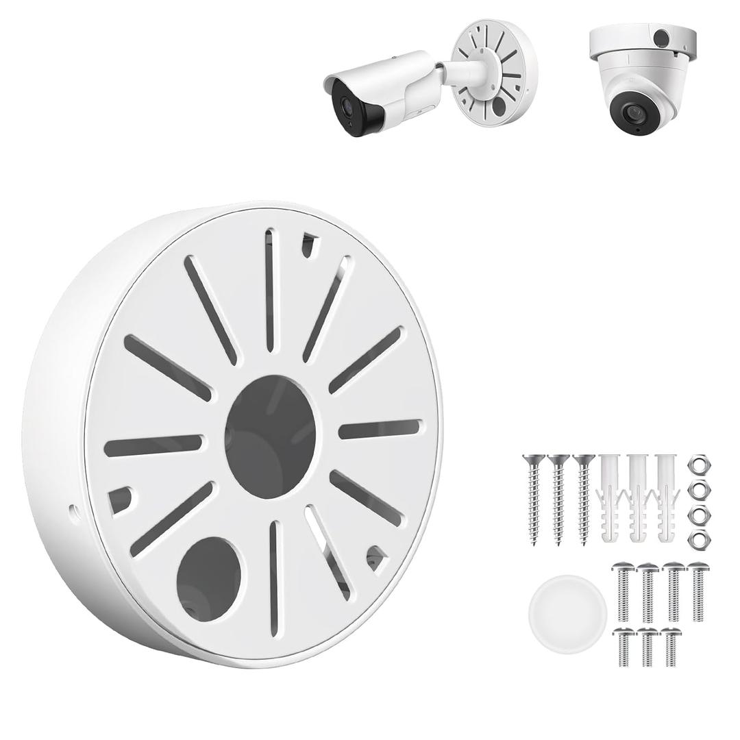 ZT-NET Universal Security Camera Junction Box Aluminum Alloy Bracket Hide Cable Junction Mounting Box Wall Ceiling Mount for CCTV Camera Indoor Cable Management