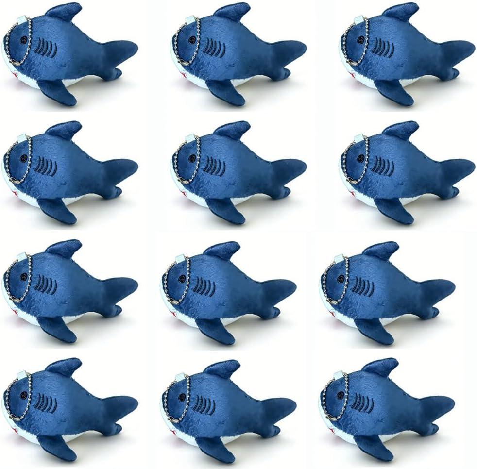 Shark Stuffed Animals Mini Plush Party Favors Birthday Children's Show Party 12 Pieces (12 Shark Bule)