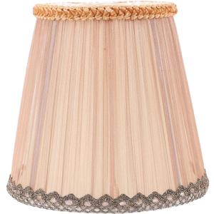 KALLORY Small Fabric Lampshade Clip-On Wall Light Cover Lace Design Vintage Indoor Light Shade for Chandelier and Desk Lamp