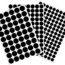 3 Sheets 290 Pcs Screw Hole Cover Stickers, 12 mm/15 mm/21 mm Black Screw Covers Self-Adhesive Caps Wood Stickers for Furniture (Black)