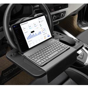 XINDELL Steering Wheel Tray  Food Tray for Eating & Laptop Holder Vehicle Travel Accessories, Front Seat Desk Car Organizer, Compatible with Honda, Jeep, Nissan, Ford, Truck & Van Interiors