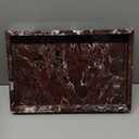 Natural Marble Vanity Tray, Cosmetics Towel Tray for Dresser Bathroom Kitchen (Rosa Levanto, 11.8L x 7.87W x 1.18H)