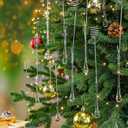 21 Set Christmas Candle Holder for Tree Vintage Traditional Metal Candleholder with Glass Teardrop Ornaments Retro Christian Decoration Hanging Clear Raindrop Ornament for Flameless Candles