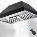 MCBON Range Hood Insert 30 Inch, 960 CFM Vent Hood Insert with Remote, 4 Speed Touch Insert Range Hood, Gesture Sensing Hood Vent Insert, with Timer, Stainless Steel, Adjustable LED Lights, AE88-30-B