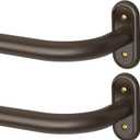 2 Pack Curtain Rods 36-88 Inch, Bronze Wrap Around Blackout Curtain Rods for Windows, 1 Inch Adjustable Heavy Duty Room Darkening Window Treatment Rod for Bedroom, Living Room, Sliding Door