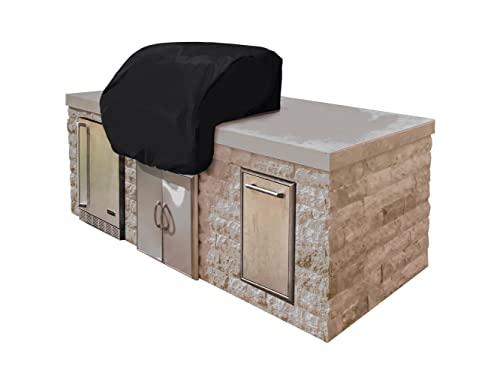 Covermates Classic Built-in Grill Cover – All-Weather Water-Resistant Outdoor BBQ Cover with Elastic Hem, Heavy Duty Vinyl Protection for Outdoor Kitchens, 34W x 30D x 18H, Black