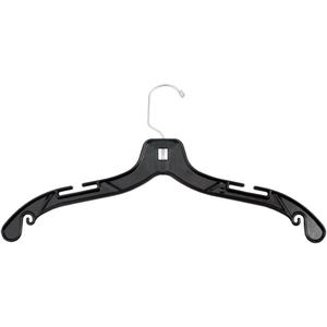 NAHANCO 2405 Plastic Dress Hanger, Jumbo Weight, 17", Black (Pack of 100)
