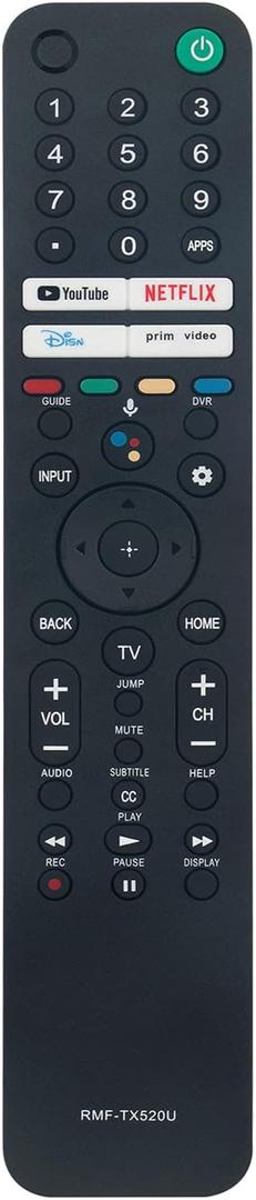 RMF-TX520U Replacement Voice Remote Applicable for Sony TV KD-43X80J KD-50X80J KD-55X80J KD-55X85J KD-65X80J KD-65X85J KD-75X85J XR-55A80J XR-55X90J XR-65A80J XR-65X90J XR-77A80J KD-75X80J KD-43X85J