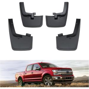 Kiwi Master Mud Flaps for 2015-2020 Ford F-150 (with OEM Fender Flares), OEM Replacement # FL3Z-16A550-AA, FL3Z-16A550-BA, Heavy Duty Mud Guards, Front & Rear Splash Guards, No Drill, 4 Pcs Set