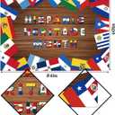 Hafangry Hispanic Heritage Month Decorations Tablecloth 21 Spanish Speaking Countries Flags Decor Kitchen Dining Room Home Decor (Retro), 84"L x 60"W