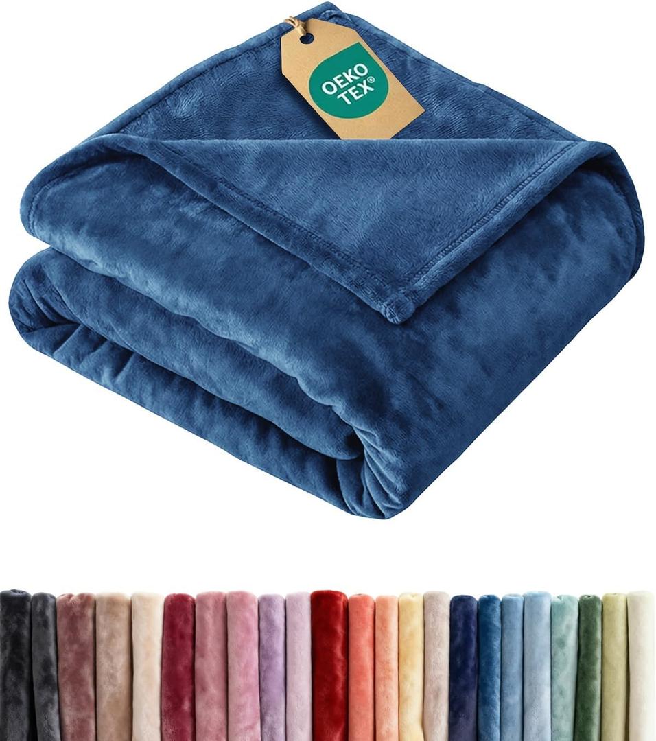 Ultra Soft Fleece Blanket Twin Size - Flannel Fleece Luxury Twin Blanket - Lightweight for Couch Bed Chair - Thick, Warm & Breathable - All Season Cozy Fuzzy Anti-Static Microplush Bedding, Royal Blue