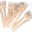 BANBU Bamboo Utensils Disposable- 100 PK Bamboo Forks Disposable 100% Compostable Biodegradable Renewable Natural Cutlery Fork 6.7" for Travelling Camping