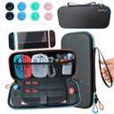 YJHAOHUO Multifunctional Accessory Case for Nintendo Switch 2 (2025 Model) - Portable Hand-Strap Bag with 1 Screen Protector & 10 Game Card Slots, Ideal for Travel and Storage, Black