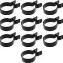 10 Pack Brace Bands for Chain Link Fences with Bolts & Nuts, Black Chain Link Brace Band, Iron Fence Clamps, Easy Snap-On Installation (2.0" OD)