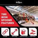 2 Pack 14.5" Tire Spoons Changing Tire Lever Tire Iron Bar Set Tire Repair Tool Kit Tire Changer Remove Tyre Heavy Duty Metal Steel for Motorcycle Bike Scooter Bicycle Mower Dirtbike 14.5 inch long