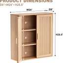 INNOD Bathroom Storage Cabinet, Over the Toilet Storage Cabinet, Medicine Cabinet with Adjustable Wood Shelf & Doors for Laundry Room & Kitchen & Living Room (Natural Oak), 23.5 x 24.5 x 8 inches