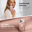 TORRAS Q3 Silicone 360 Spin for iPhone 17 Pro Case with Stand, Fit for MagSafe, Magnetic Ring Kickstand with Camera Control, Liquid Silicone Rubber Soft Phone Case for iPhone 17 Pro 6.3'', Bliss Pink