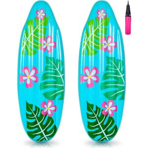 Luau Inflatable Surfboard for Beach Inflatable Surf Board Luau Decoration Tropical Pool Surfboard Float for Surf Hawaiian Theme Summer Sea Party