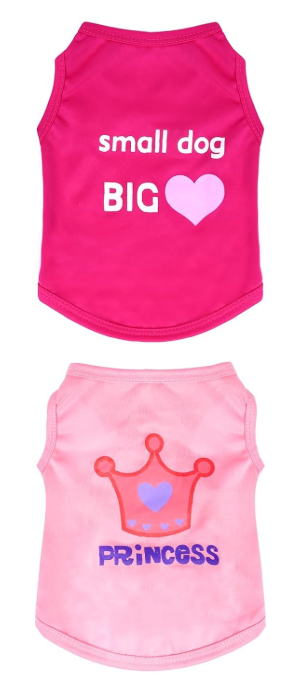 Dog Shirts Summer Printed Puppy Clothes Cute Sleeveless Pet T Shirts Dog Clothes, (Medium)