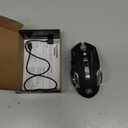 MELOGAGA Wireless Gaming Mouse Bluetooth Mouse RGB Rechargeable 2.4G USB Cordless Computer Mice with 7 Color Backlit, 6 Buttons & Silent Click for Laptop, iPad, Mac OS, PC, Windows -Black