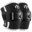 MANUEKLEAR Adjustable Compression Elbow Wraps for Weightlifting(1 Pair), Elbow Sleeves Weightlifting Men with Compression Band, 5mm Neoprene Elbow Strap for Weight Lifting and Bench Press (Obsidian Black)