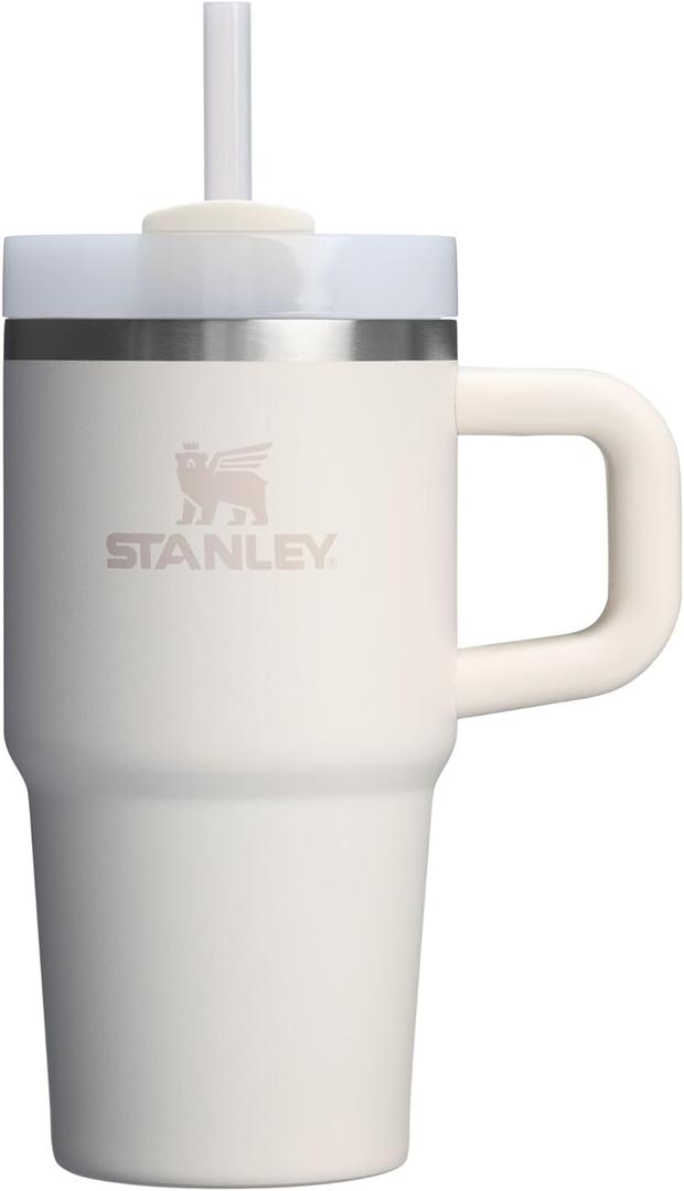 STANLEY Quencher H2.0 Tumbler with Handle and Straw 20 oz | Flowstate 3-Position Lid | Cup Holder Compatible for Travel | Insulated Stainless Steel Cup | BPA-Free | Cream 2.0