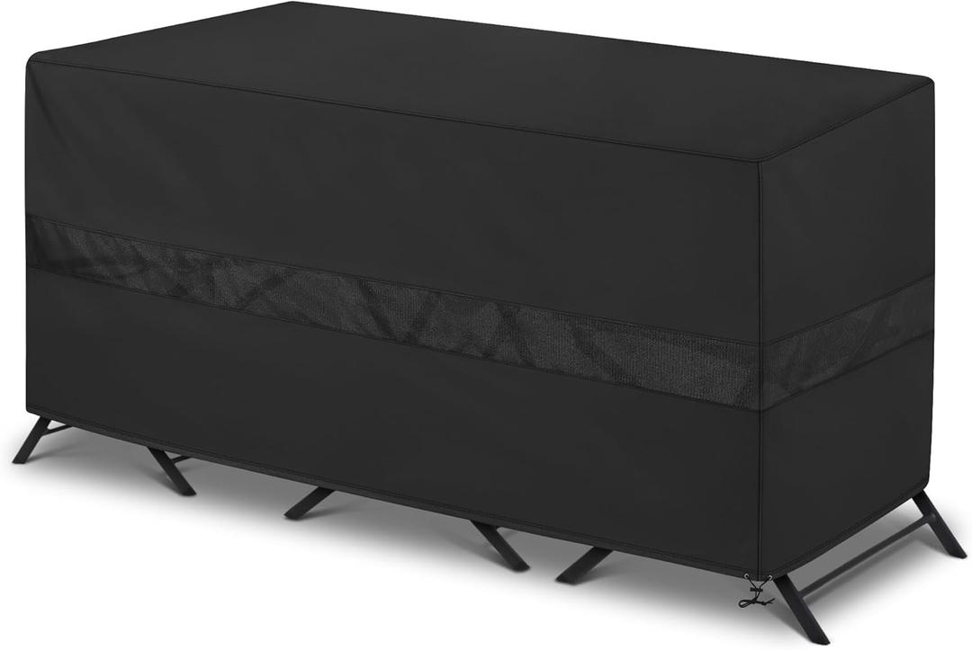 SunPatio Bistro Set Cover Waterproof, Outdoor Patio 3 Pieces Furniture Set Table and Chairs Cover with Air Vent, UV & Rip & Fade Resistant, All Weather Protection, 65"W x 28"D x 30"H, Black