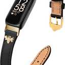 Slim Leather Bands Compatible with fitbit inspire 3 bands, Charms, Feminine Design for fitbit inspire 2/1