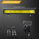SKYWORLD 20 inch 288W Car Led Light Bar with 12V Wiring Harness Kit, Aluminum License Plate Mounting Bracket Holder for Off Road Truck SUV 4x4, 3000K Yellow Driving Fog Lights
