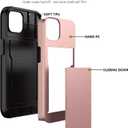 Nvollnoe for iPhone 13 Case with Card Holder Heavy Duty Protective Dual Layer Shockproof Hidden Card Slot Slim Wallet Case for iPhone 13 for Women&Men(Rose Gold)