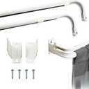 Amazing Drapery Hardware Adjustable Double Curtain Rod with 2.5 and 3.5 Inch Projection - 28-48 Inches, White Finish, Includes Mounting Hardware - 2 Pack