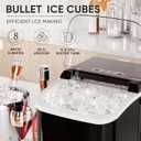 DUMOS Countertop Ice Maker with Handle, 26lbs/24H Portable Ice Machine, 9 Bullet Ice Cubes Ready in 6 Mins, Self-Cleaning, Quiet Compact Ice Maker for Home, Kitchen, RV, Camping, Black