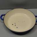 CAROTE 3.4QT Enameled Cast Iron Braiser Pan, Shallow Dutch Oven Casserole Skillets, Non-Toxic Cast Iron Pot with Lid for Grilling, Searing, Baking, Dual Handles, All Stovetop Compatible, Blue