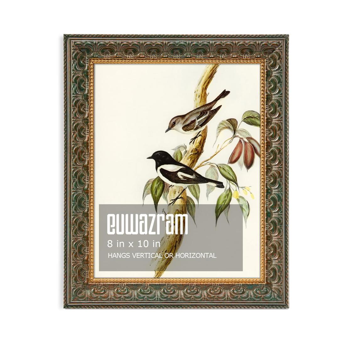 euwazram Ornate Green 24x36 Picture Frame with Raised Leaf Border