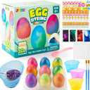 JOYIN 37 PCS Wrap Art Easter Egg Dye Decoration Kit Multicolor Dye Pack with Brushes, DIY Egg Coloring Set for Kids Easter Activities, Theme Party, Basket Hunt Fun Creativity Activity.