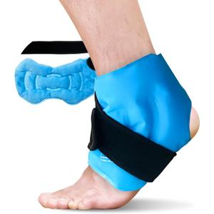 RelaxCoo Ankle Ice Pack Wrap for Swelling, Reusable Gel Ice Pack for Ankle Injuries, Cold Compress Therapy for Foot Pain Relief, Achilles Tendonitis, Plantar Fasciitis, Sprains