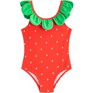 LIZENS Girls One Piece Swimwear Cute Girls Swimsuit 2-12 Bathing Suit for Kids