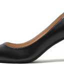 JOY IN LOVE Pumps for Women Chunky Heels Comfortable Middle Block Heel Work Dress Pumps (9.5, Black Matte)