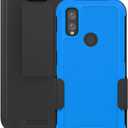 Case with Clip Compatible with Kyocera DuraSport Phone Model C6930. Heavy Duty Rotating Belt Clip Holster and Rugged Flexible TPU Case Combo (Royal Blue)