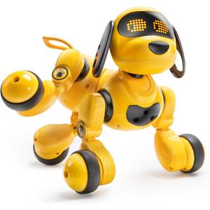 Ruko 18011 Smart Robot Dog Toy for Kids, Interactive Puppy with Remote & Gesture Control, Programmable LED Face Expressions, for Boys & Girls Ages 3 4 5 6 7 8, Yellow
